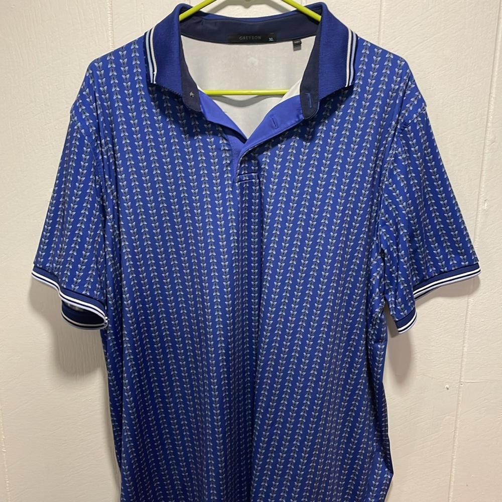 Greyson Blue Patterned Polo